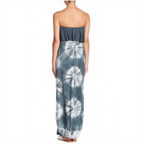 Aakaa Dress Strapless Tie Dye Flowing Charcoal - Picture 2 of 15